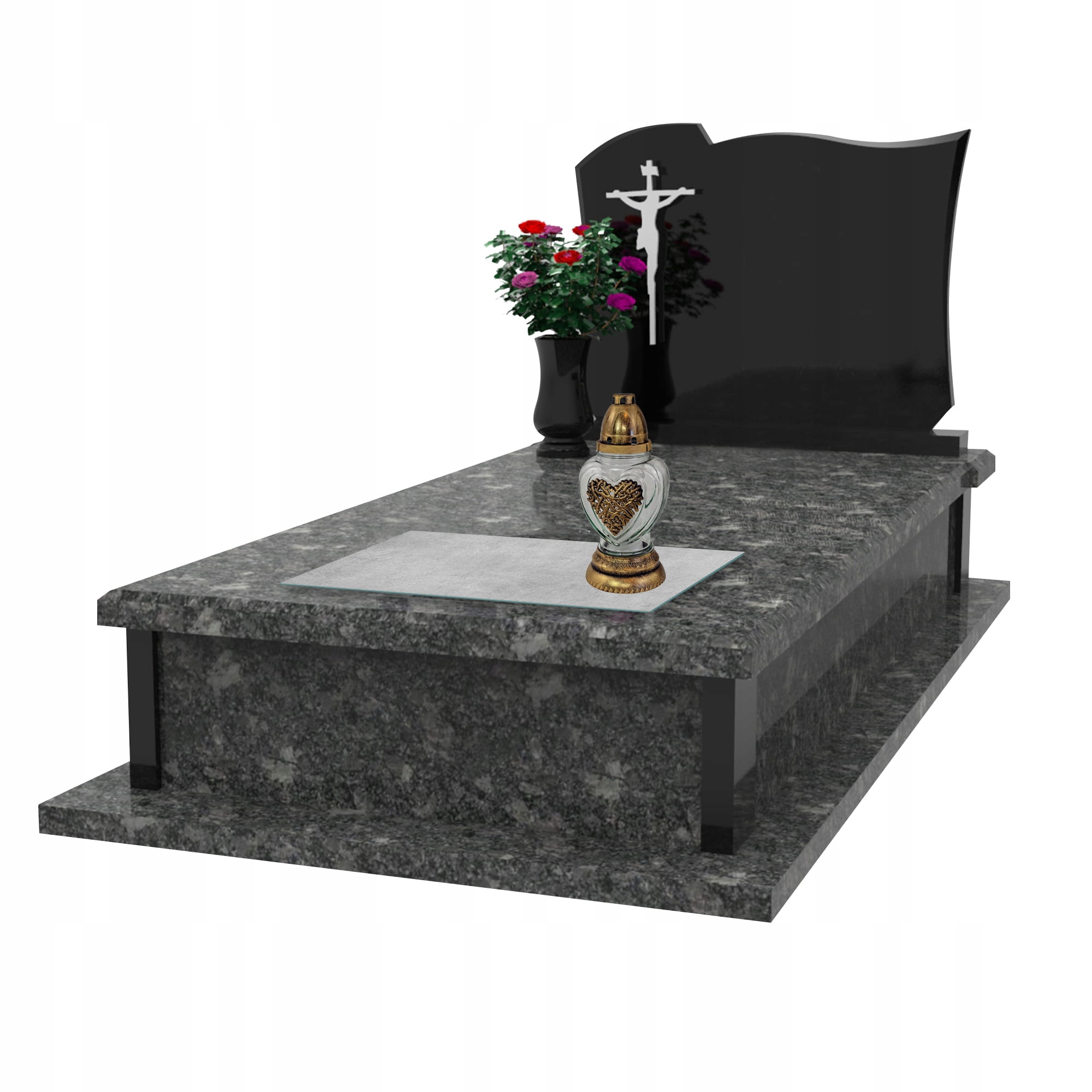 SZKLANA PODSTAWKA POD ZNICZE 60x20cm Beton 130c Motyw inny