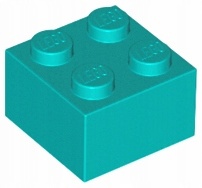 

Lego 3003 Klocek 2x2 turkusowy Nowy (1g)