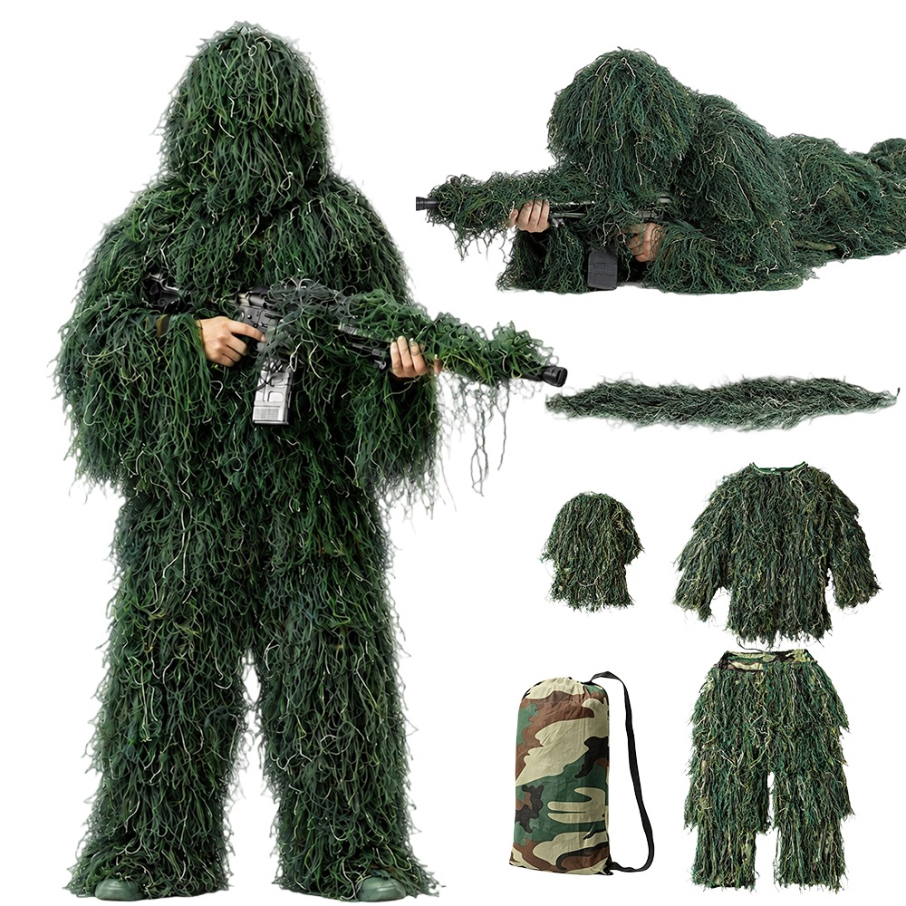 Kombinéza Ghillie s maskou a krytem na Zbraň pro taktický trénink