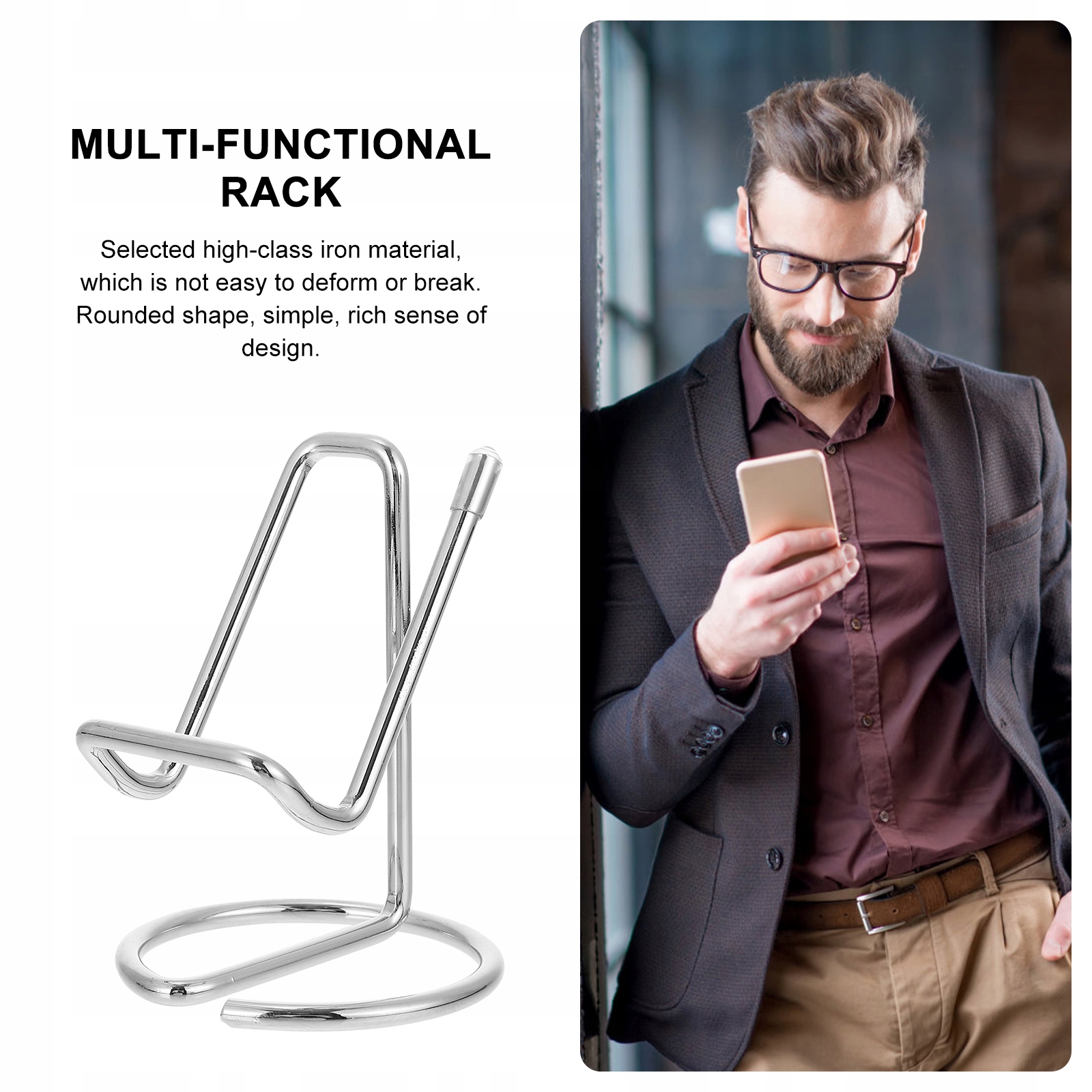 STOJAK NA WIZYTÓWKI I TELEFON METALOWY ELEGANCKI WIELOFUNKCYJNY Elementy zestawu inny