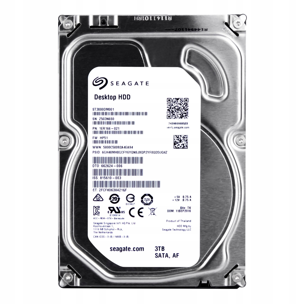 Seagate Desktop Hdd 3TB 7.2K 64MB Sata III 3.5'' ST3000DM001