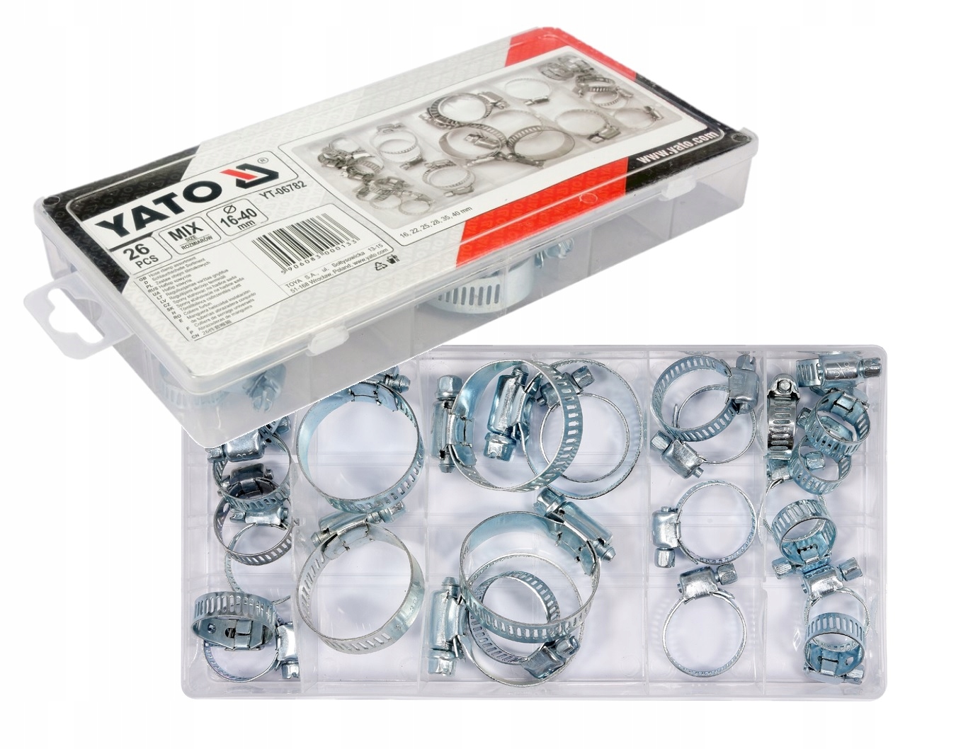 Yato 06782 Obejmy Skręcane MIX 26 Szt.