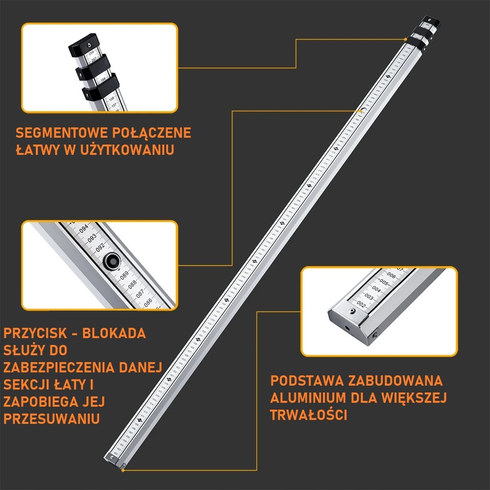 TELESKOPOWA ŁATA DO NIWELATORA FIRECORE Rodzaj niwelacyjna