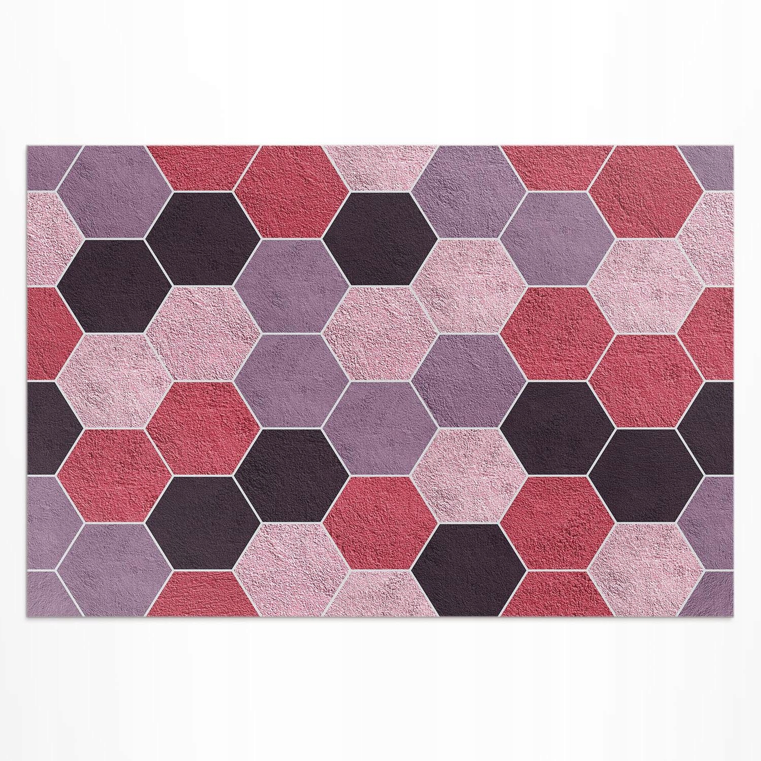Vinylový koberec do záhrady Rozmer: 120 x 80 cm Dlaždice hexagony imitácia plyšu