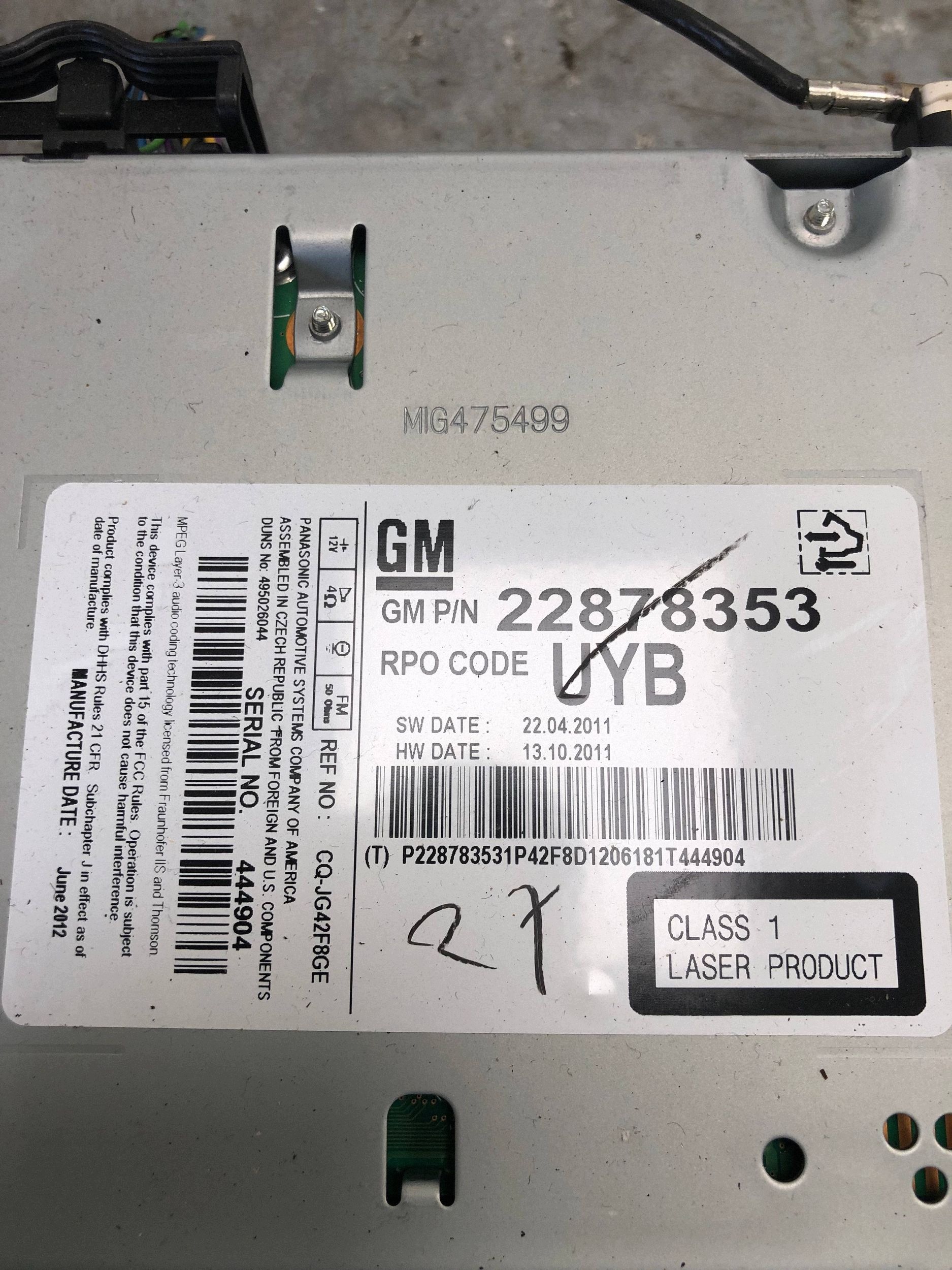 RADIO CD OPEL ASTRA J KOMBI 22878353