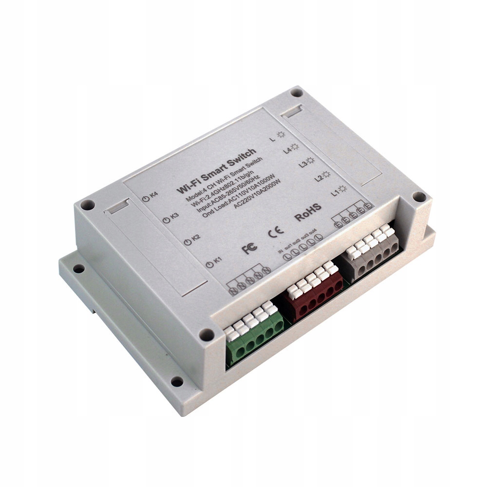 

Tuya 4CH Sterownik 4 kanałowy WiFi 230V