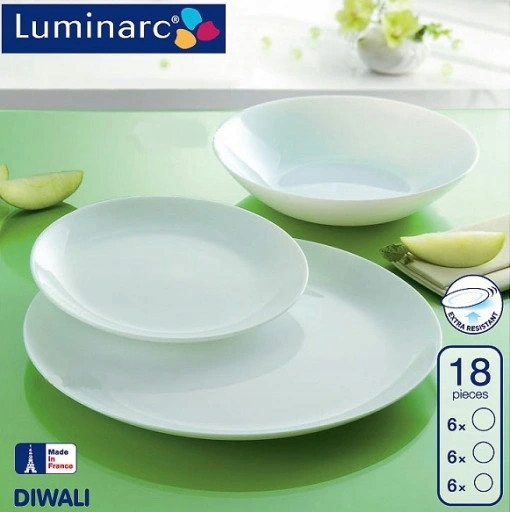 Talerze Serwis Komplet Obiadowy 24el BIAŁE TZ95 Liczba sztuk 24 szt.