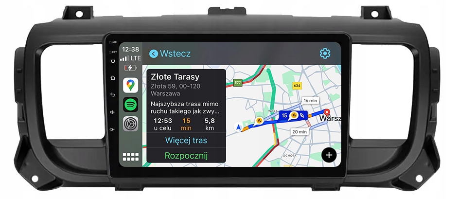 Toyota Proace Spacetourer Peugeot Expert Vivaro Rádio Navigace Android