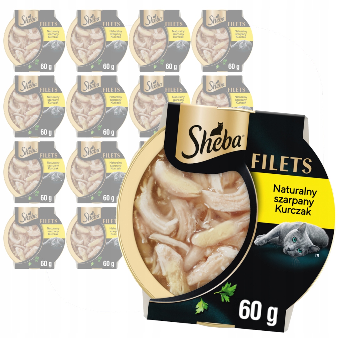 Levně Sheba Filets 16x60g Mokré Krmivo Pro Kočky s kuřecím masem v omáčce