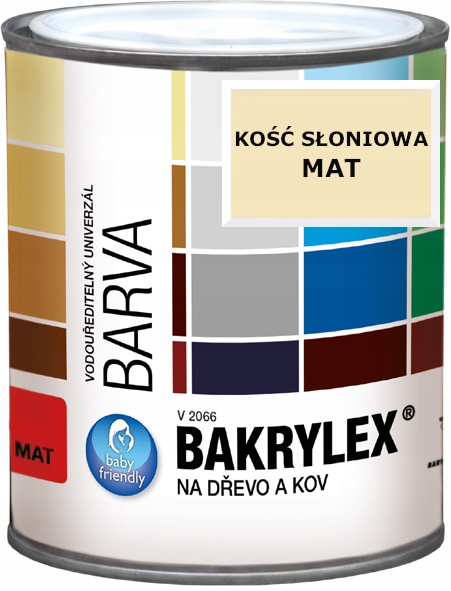 Farba Bakrylex 4kg do drewna metalu KOŚĆ SŁONIOWA