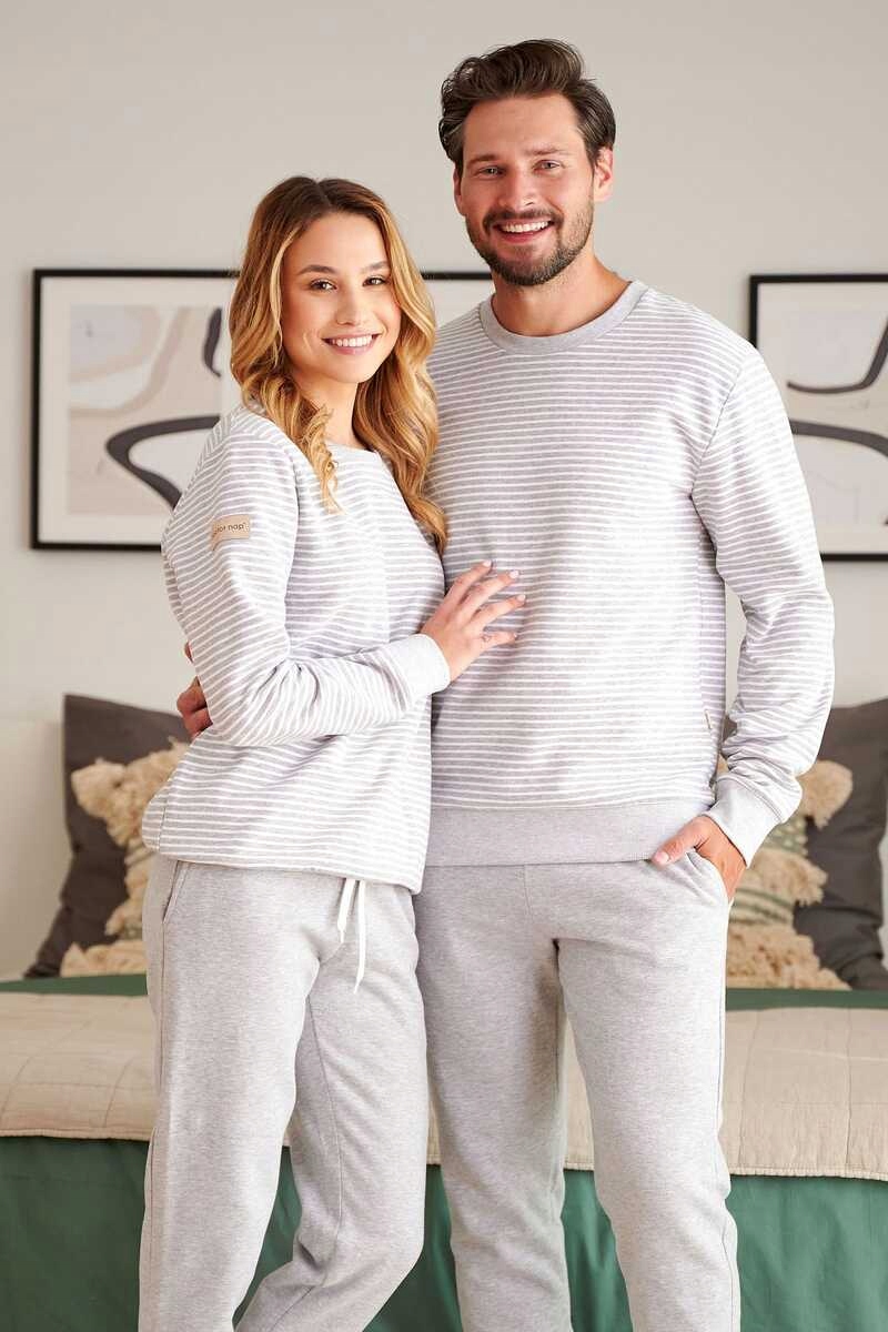 Doctornap Piżama PMB 5248 szara plus 2XL Wzór dominujący paski