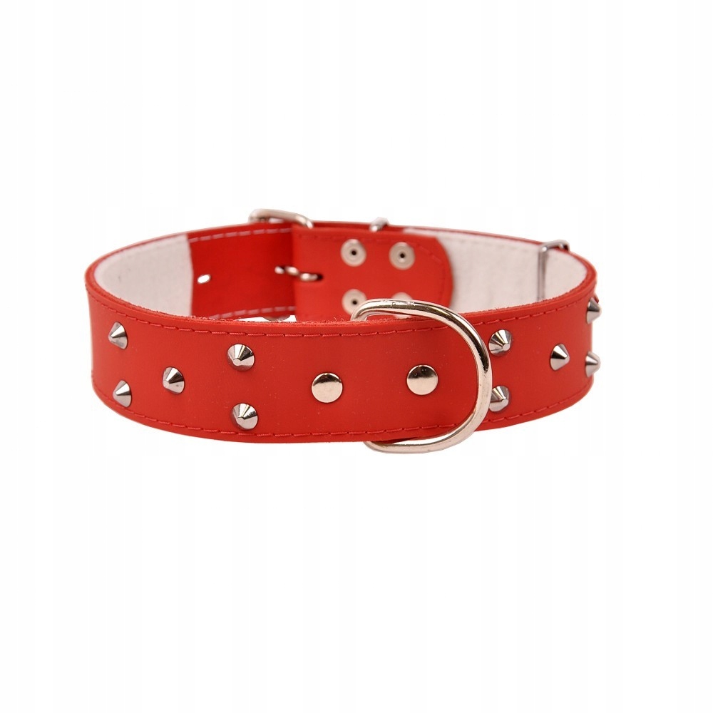 Levně Dino Kožený obojek pro psa, kožený, 40 mm/67 cm červený