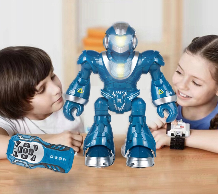 DUŻY ZDALNIE STEROWANY ROBOT Pilot R/C do programowania CHODZI TAŃCZY LED Marka Stator