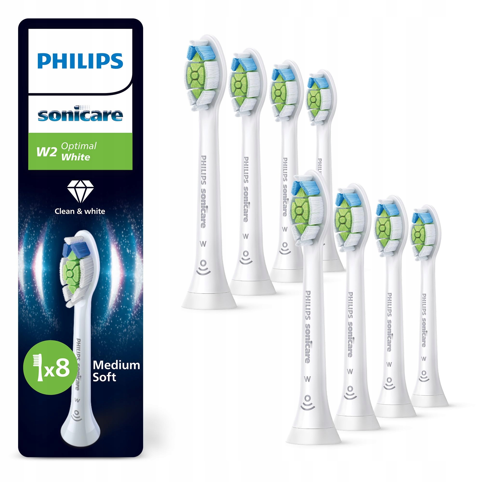 Końcówki do Philips Sonicare W2 Wybielające 8 szt dwuletni zapas HX6068/87