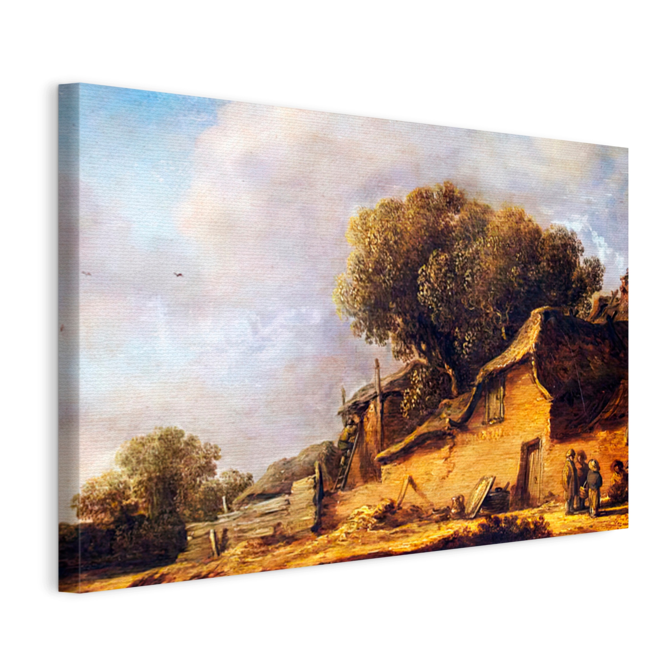 Obraz Na Plátně Jan Van Goyen Krajina S Chlapem Chata 90x60