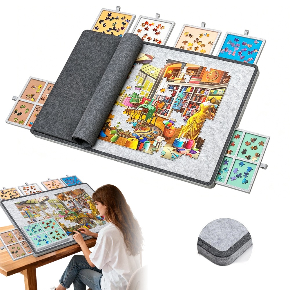 Przenośny Stół Do Układania Puzzli Składana Mata Do Puzzli Z 6 Szufladami