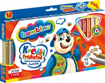 

Kredki bambino trójkątne z temperówką