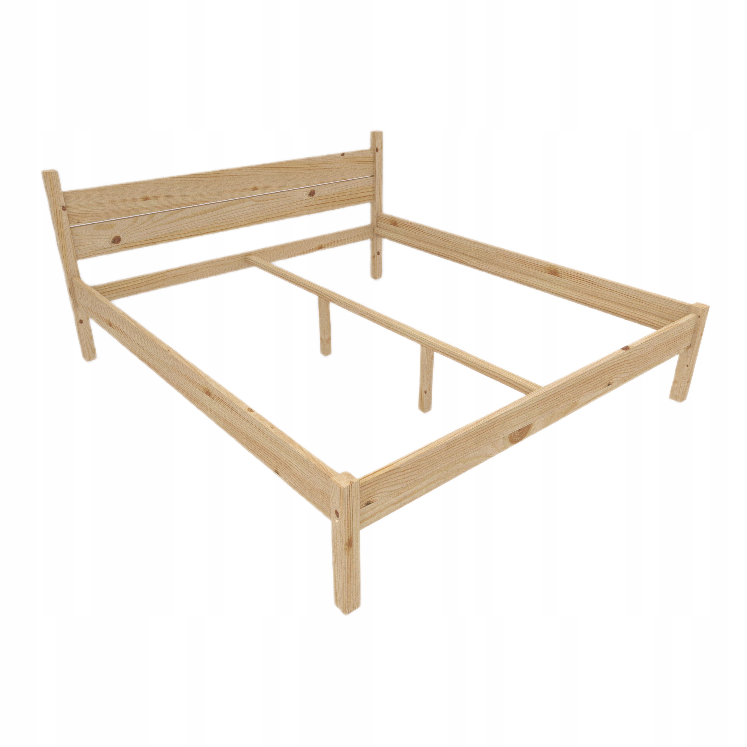 Lůžko 120x200 Leaf Dřevěný rám Vyvýšený bez roštu Surové Jednoduché Eco