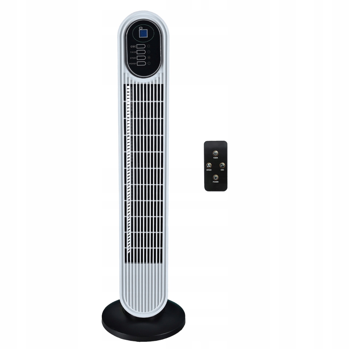 Sloupový ventilátor s dálkovým ovládáním, Led podlahový ventilátor, tichý, výkonná oscilace