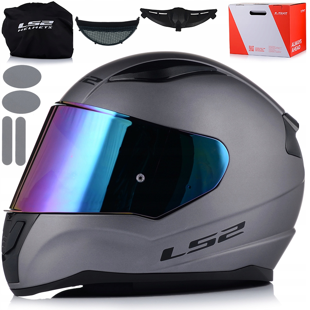Motocyklová Prilba LS2 FF353 Rapid II Sivá Mat Ece 22.06 Dúhové Sklo