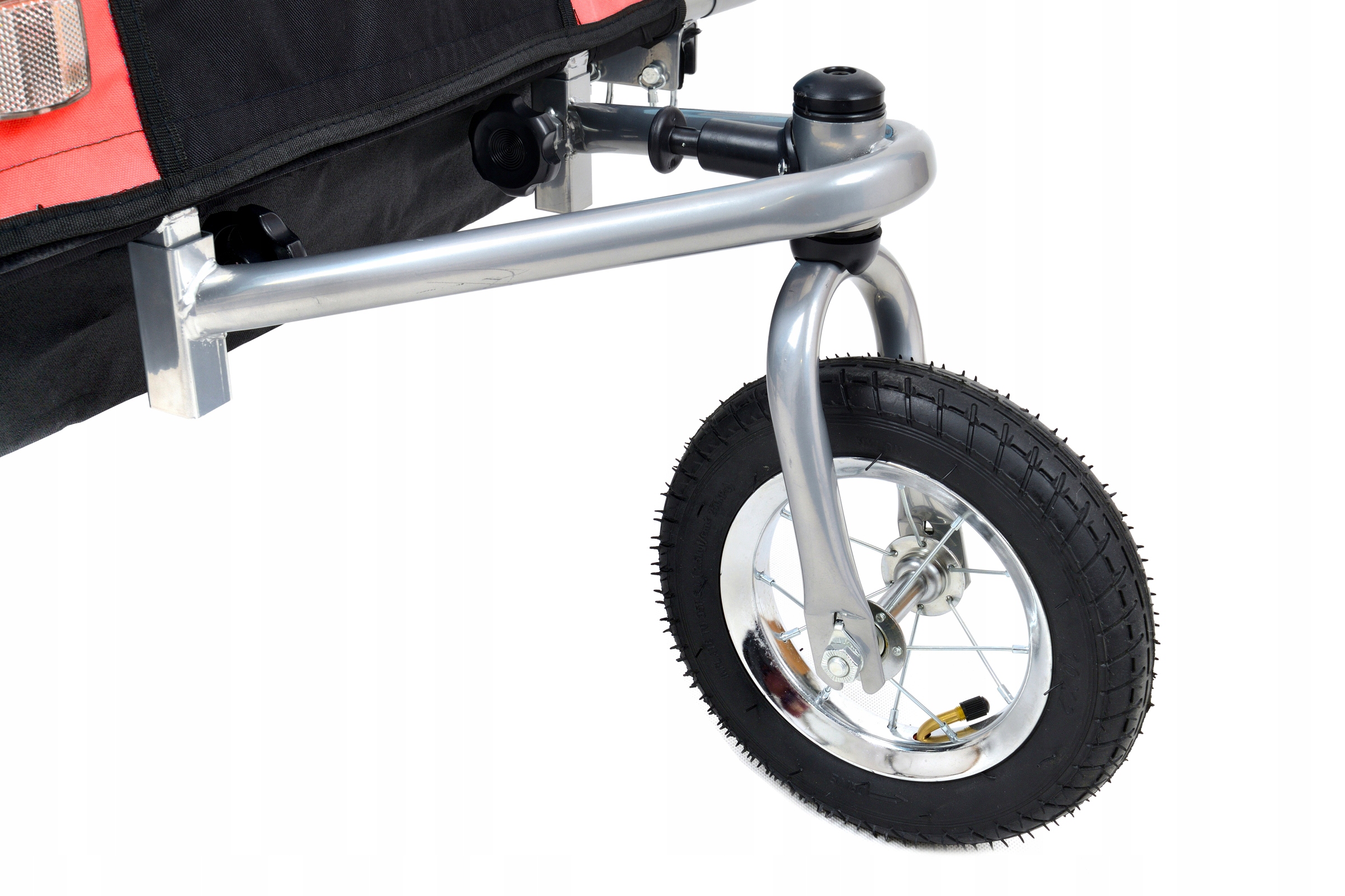 PRZYCZEPKA ROWEROWA 2-OSOBOWA SKŁADANA AMORTYZACJA JOGGER 3w1 GRATIS LEDY Wysokość 110 cm