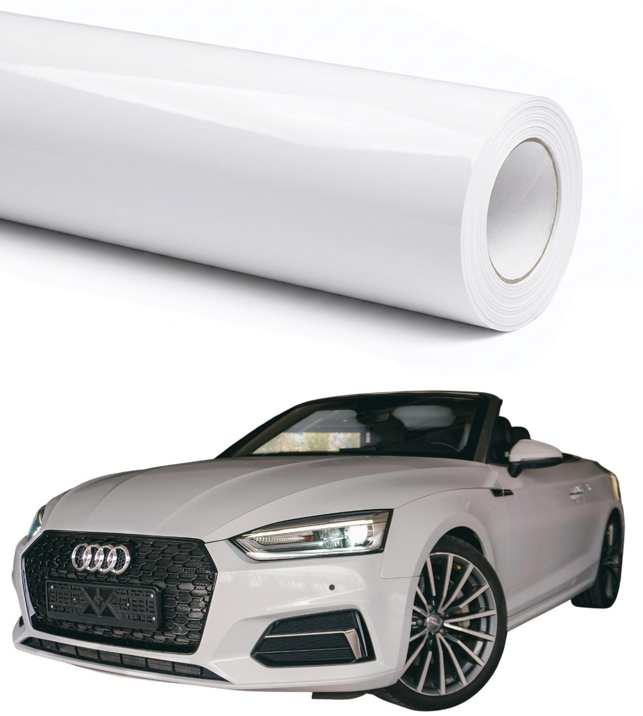 Fólie Dýha Bílý Lesk 200 cm x 152 cm Bílá Automobilová Samolepicí