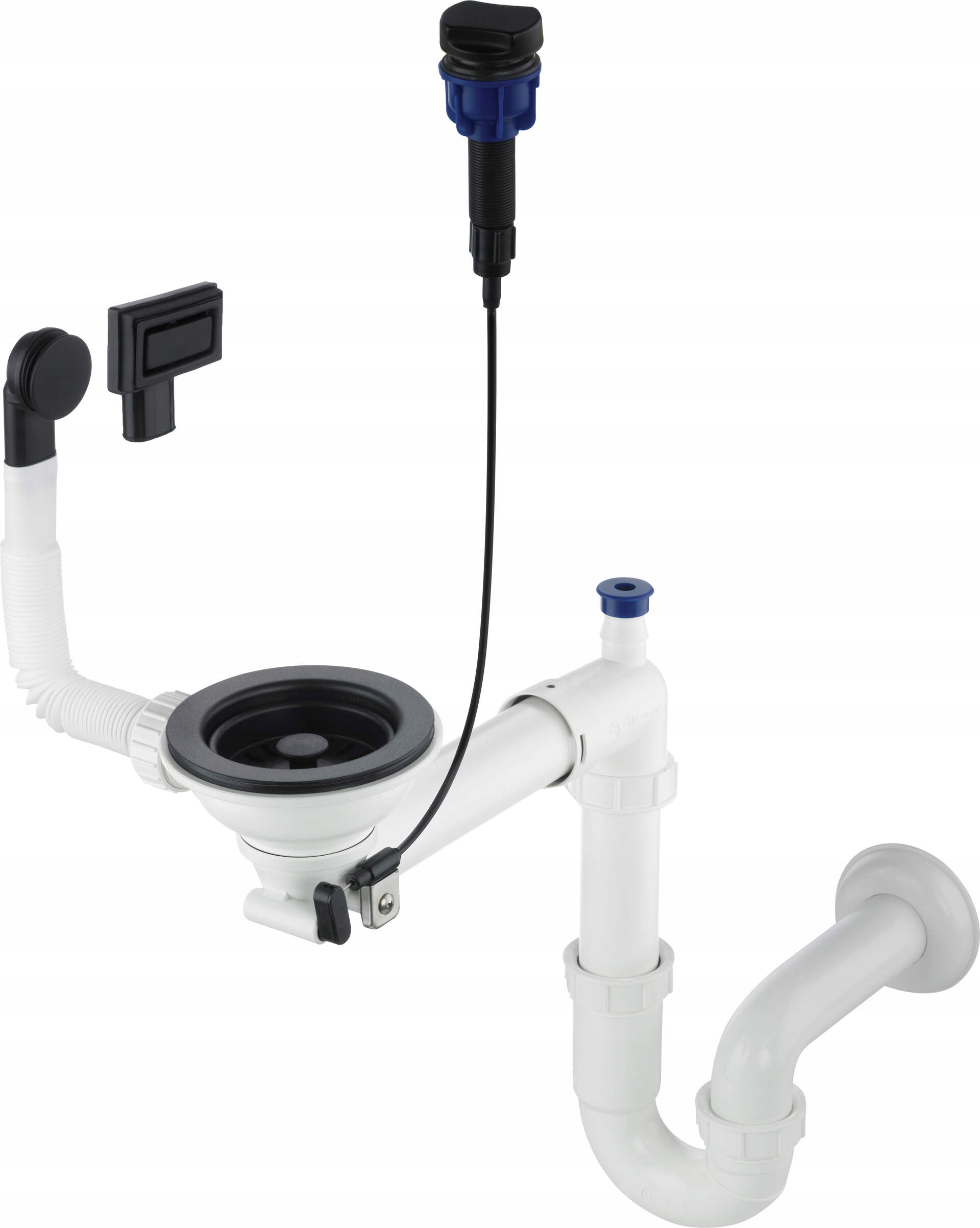 Deante Sifón Space-Saver čierny nero ZXY_N972 pre 1-komorový drez