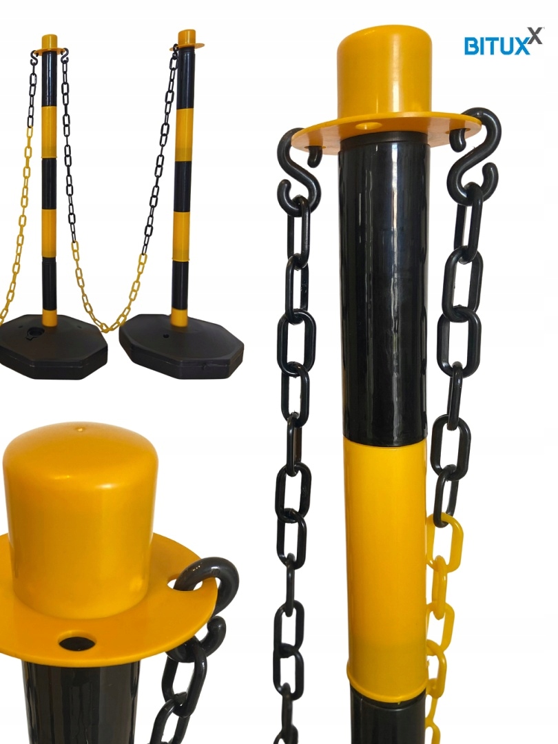 Zahrazovací sloupky s řetězem 3×1,5 m Bituxx parkovací zábrany