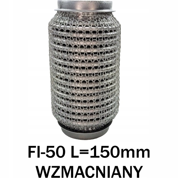 ZŁĄCZE SZYDEŁKOWE ŁĄCZNIK ELASTYCZNY TŁUMIKA FI-50 L=150mm - WZMACNIANE