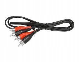 

Kabel przewód 2RCA-2RCA 1,8m Czarny ekranowany Hq
