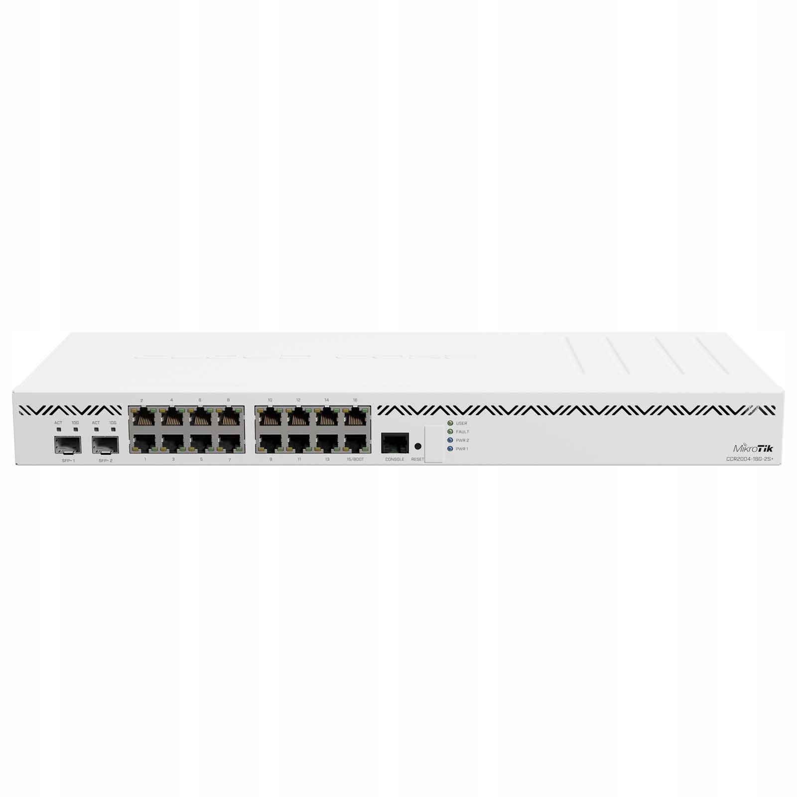 MikroTik CCR2004-16G-2S+ Cloud Core Router 16xGE 2xSFP+ 2x zasilacz 4GB Ram