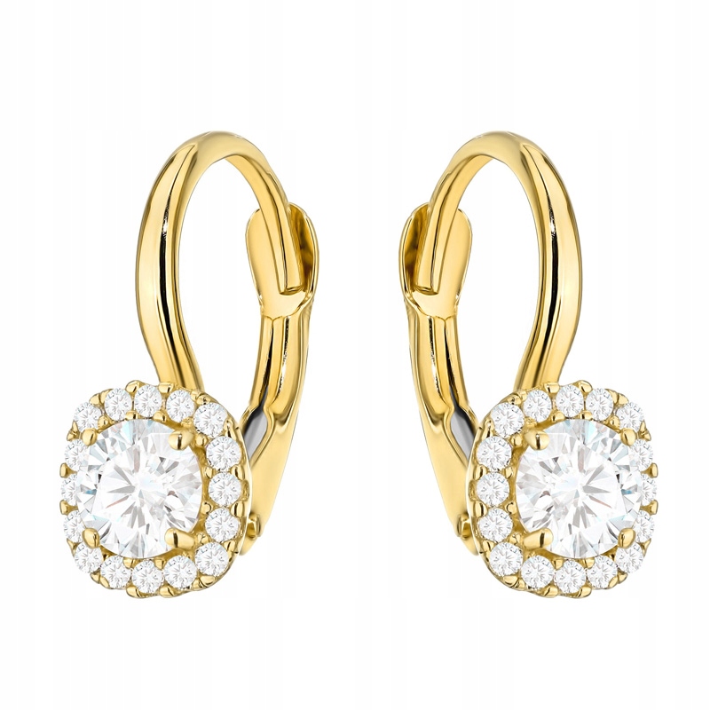 Zlaté Náušnice Dámské pr. 585 Anglické s Zirkony 14k