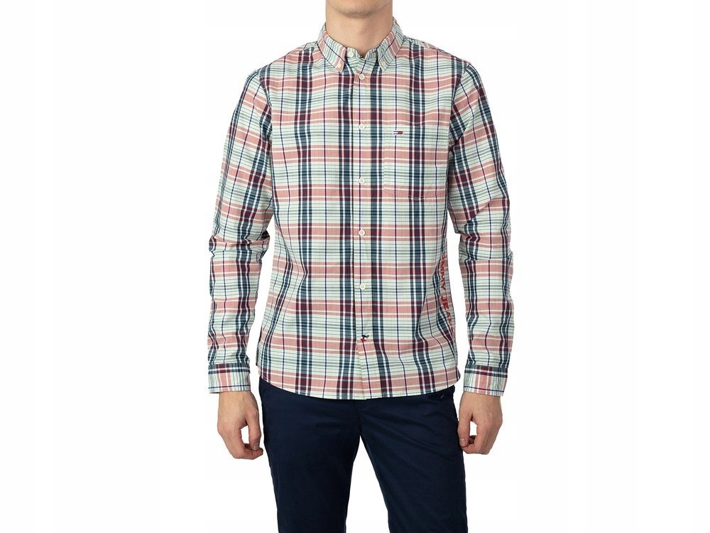 Pánská kostkovaná košile Tommy Jeans DM0DM05986 Vícebarevná, velikost S