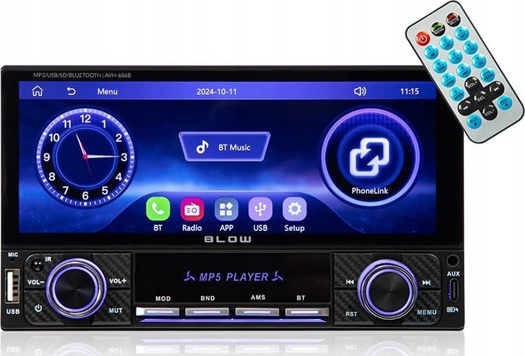 Blow 78-355# Radio avh-686b rds mp3/usb/micro sd/bluetooth
