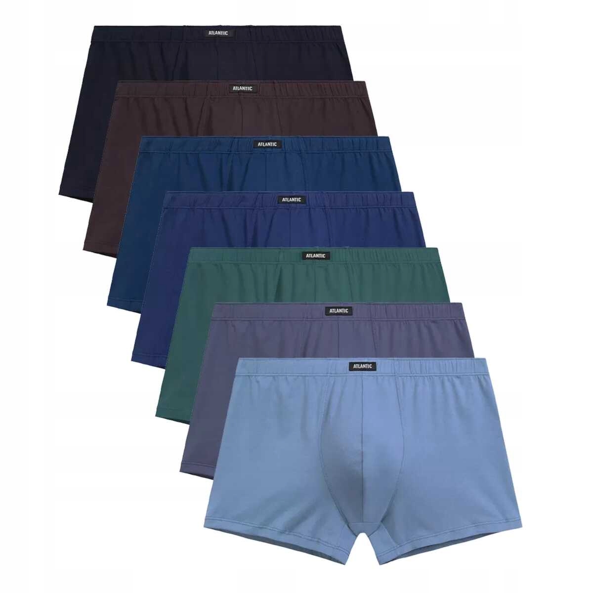 Atlantic Pánské hladké bavlněné boxerky 7SMH 001 7-pack mix 2XL