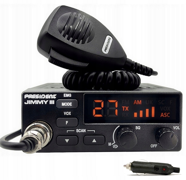 Radio Cb President Jimmy III Am/fm Zalutowany Wtyk