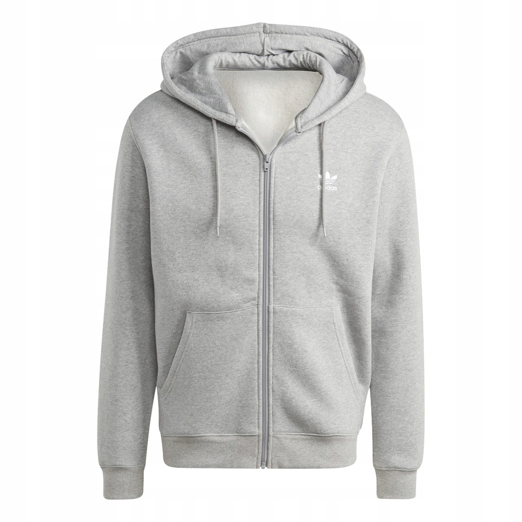 Pánská mikina adidas Originals Trefoil Essentials šedá rozepínací kapuce XL