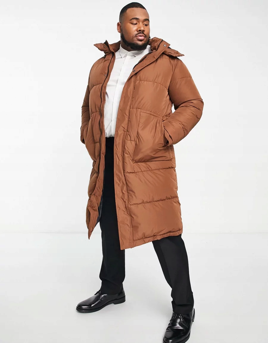 DEVILS ADVOCATE PŁASZCZ PLUS SIZE BRĄZOWY 4XL 1MWF