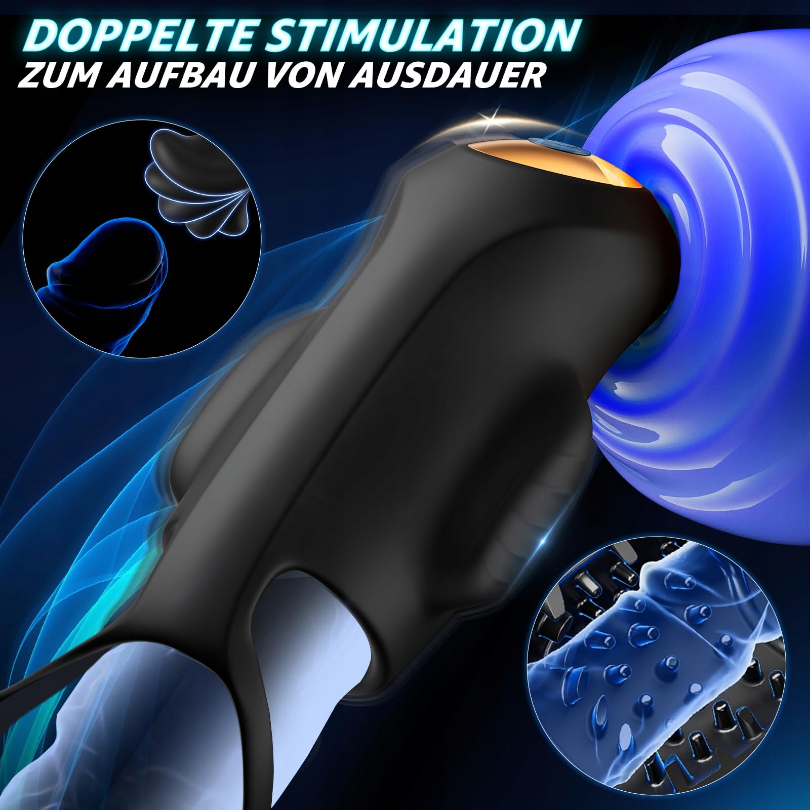KEXYZ Masturbator Dla Mężczyzn Wibrator Eichel Stymulator 9 Trybów Wersja 1 — miniatura 4