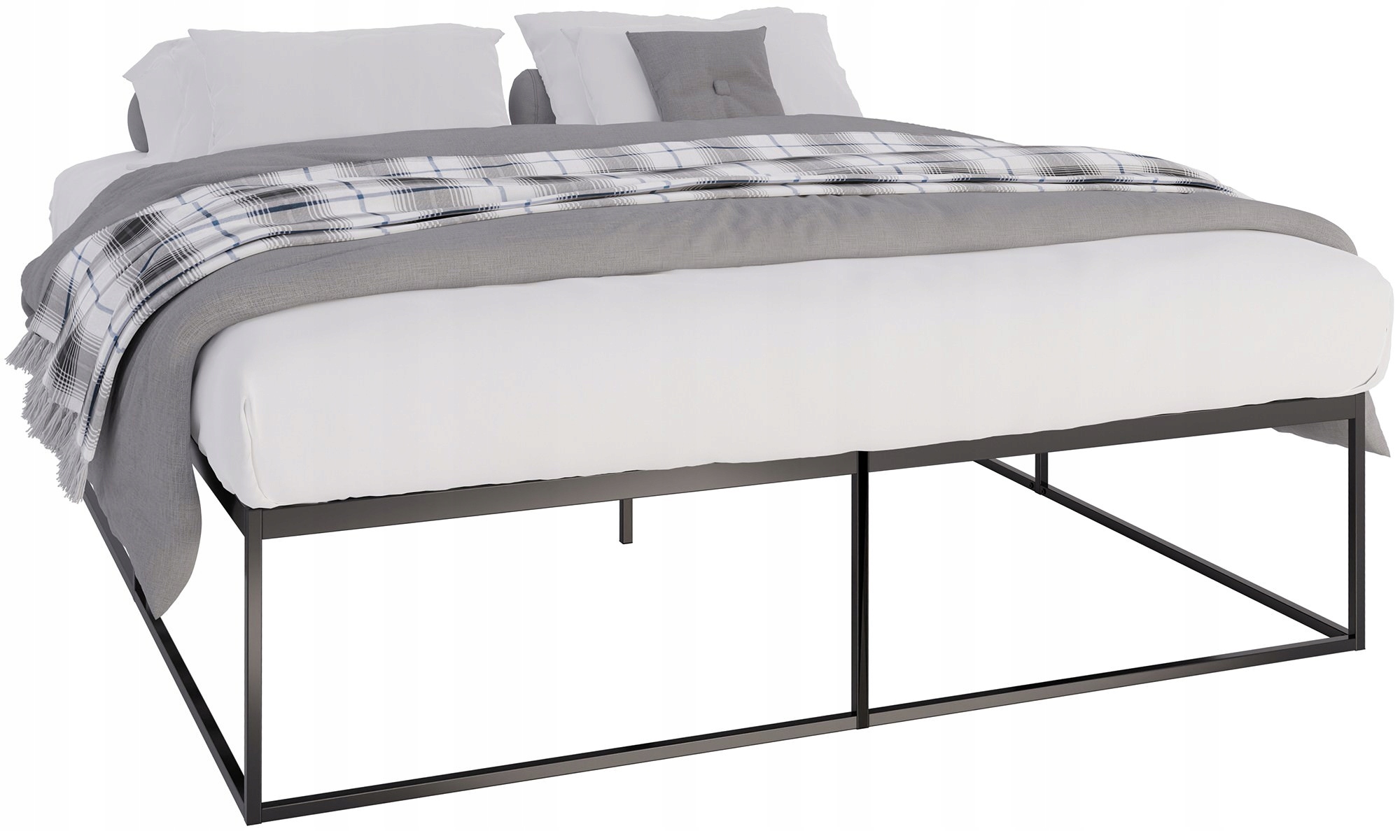 Łóżko metalowe Scala 200x180x46 cm, czarne