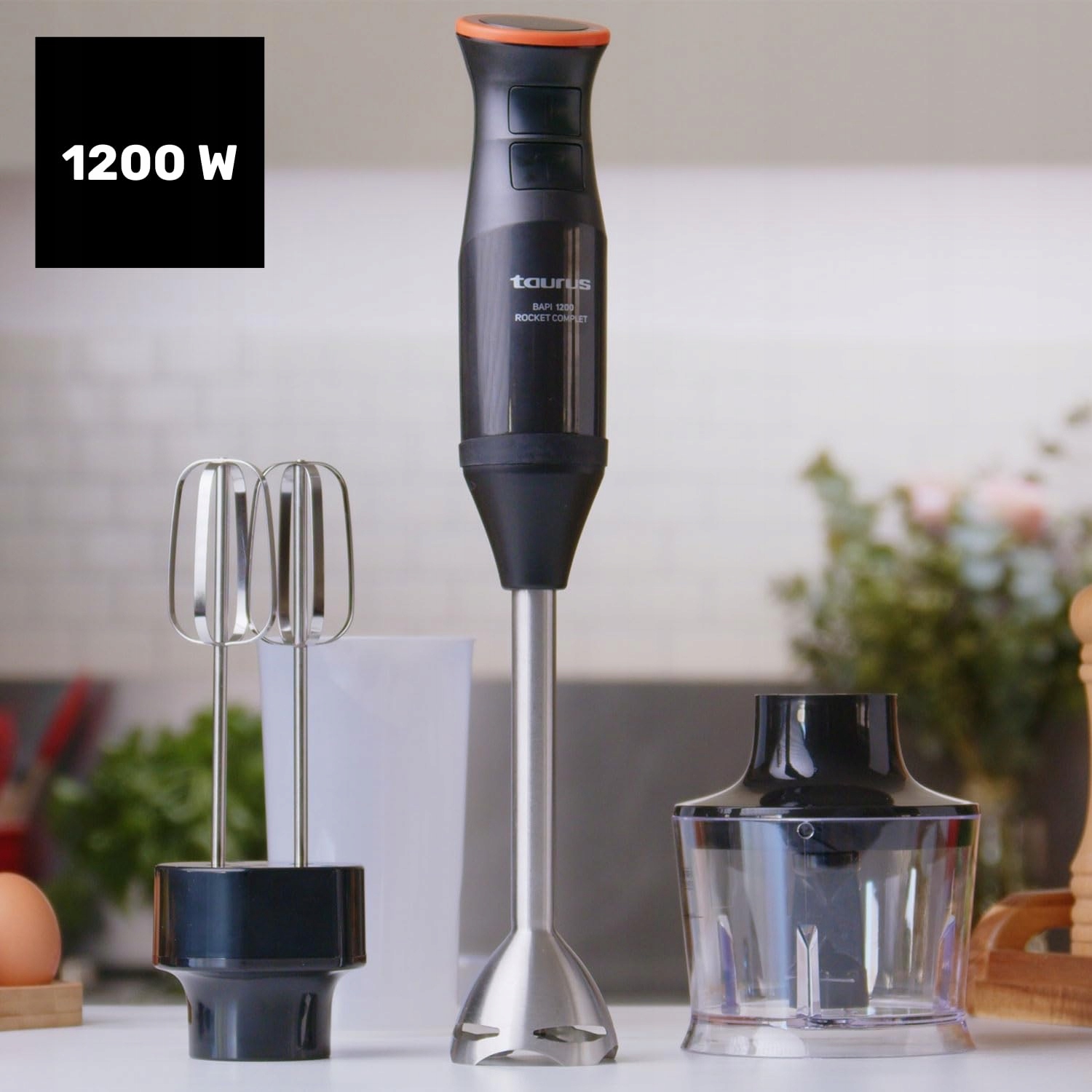 TAURUS BAPI 1200 Blender Ręczny 1200W Turbo Ostrza Stal Nierdzewna — miniatura 2