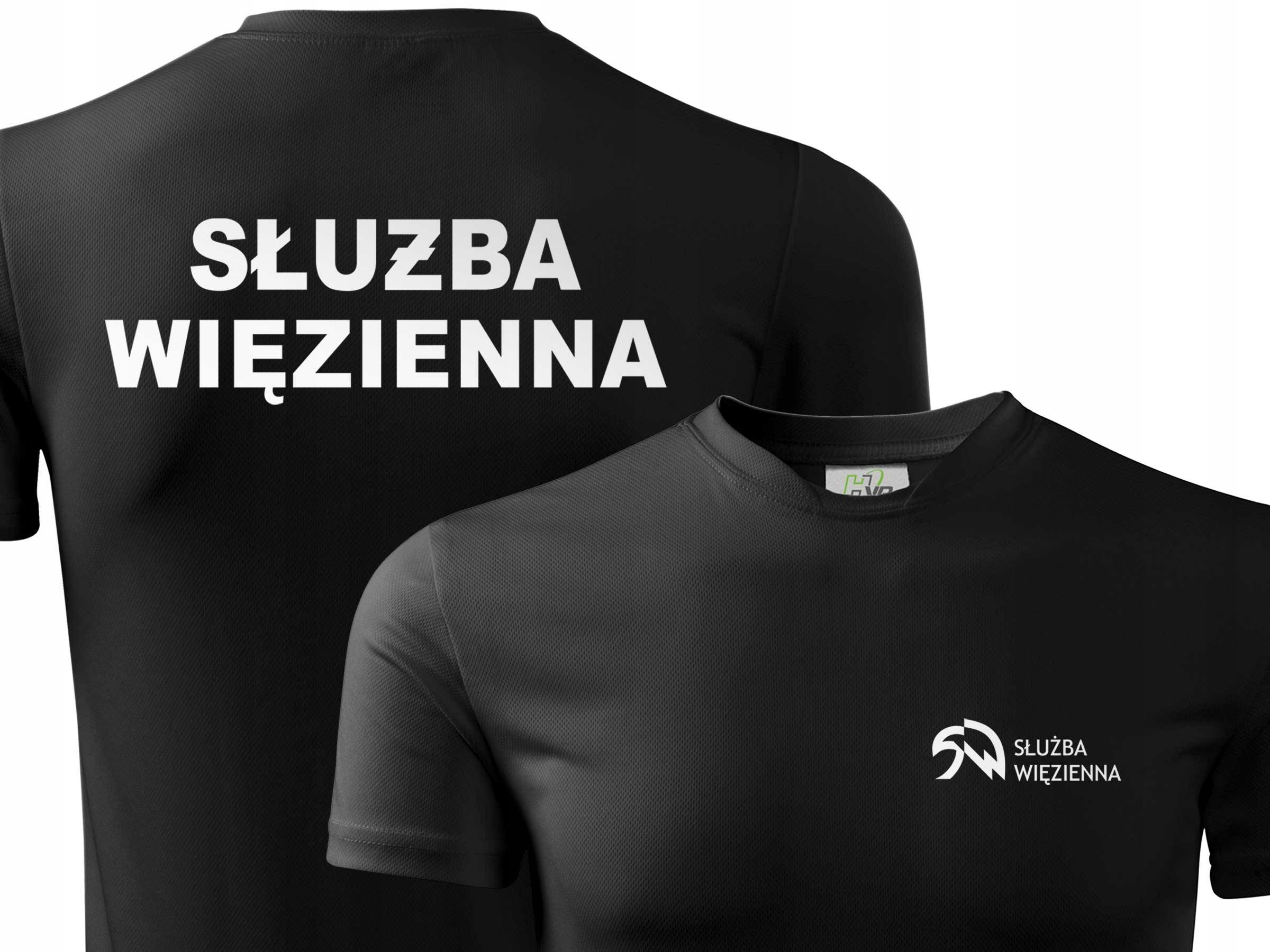 

Oddychająca letnia koszulka napis Służba Więzienna