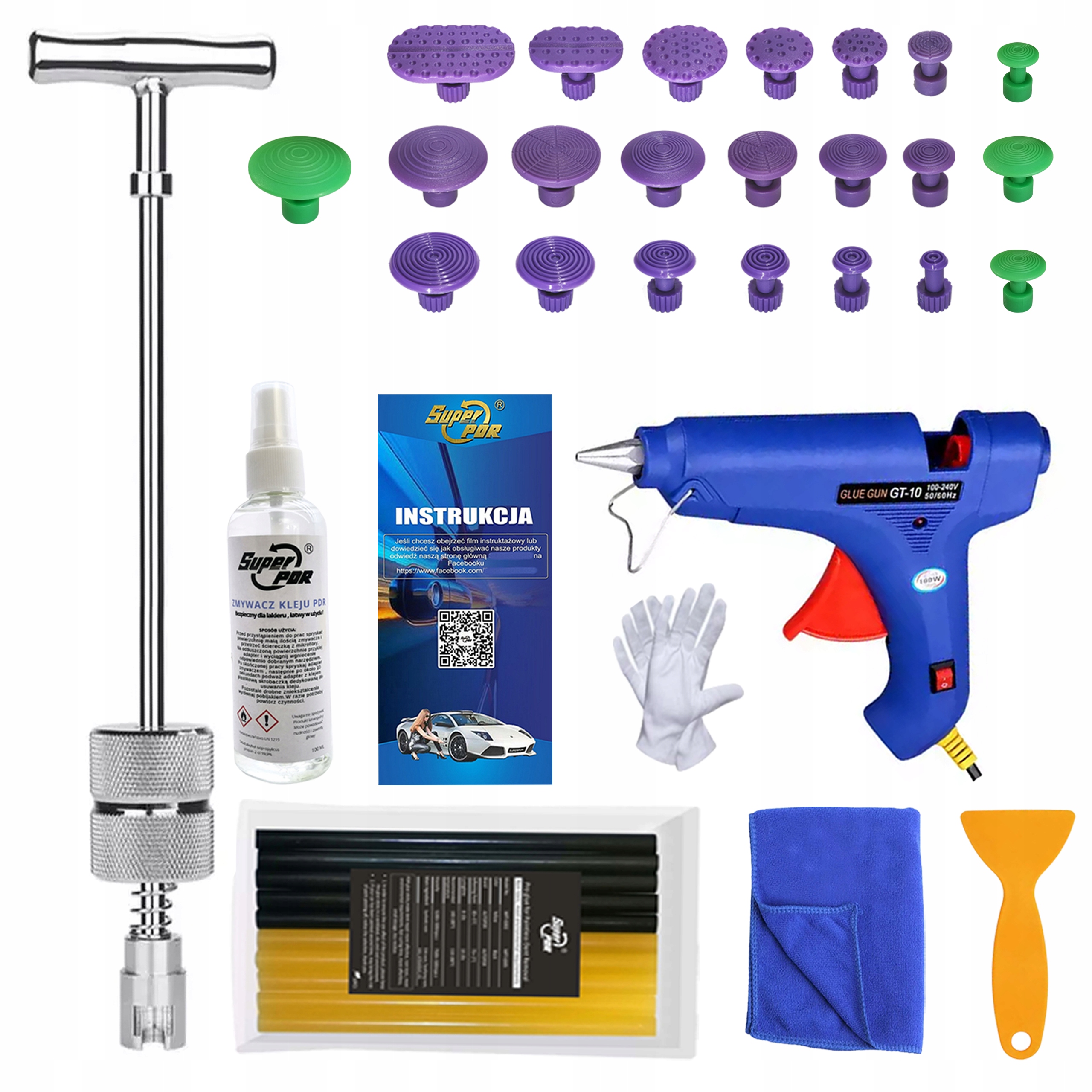 Pdr Sada Nástrojů Pro Odstraňování Promáčklin Pro Vytahování Promáčklin 63 Ks Velká XXL