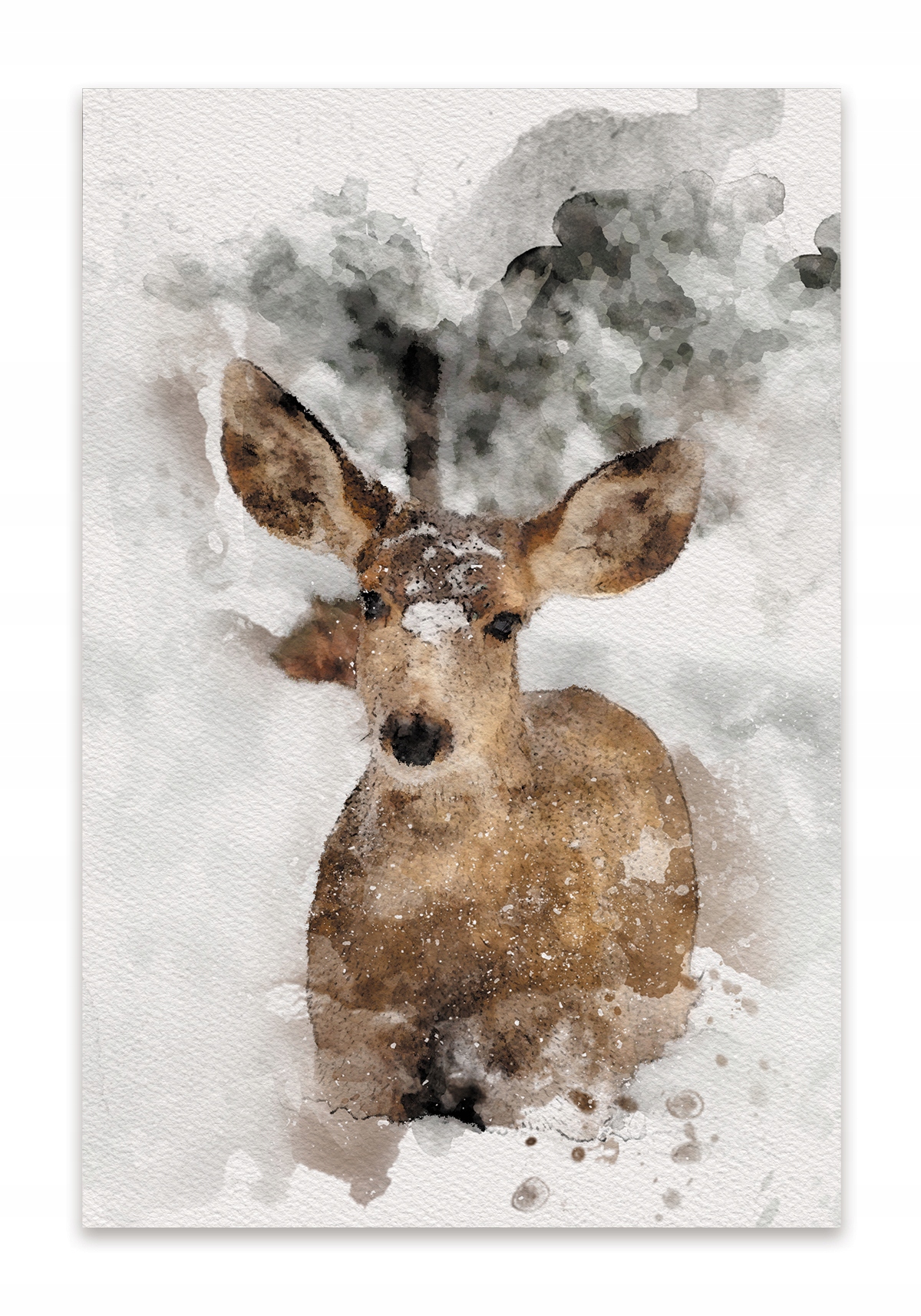 

Plakat Łania I Las grafika akwarela 40x60 natura