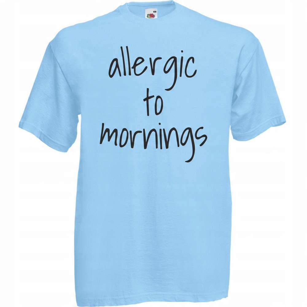 

Koszulka allergic to mornings XXL błękitna