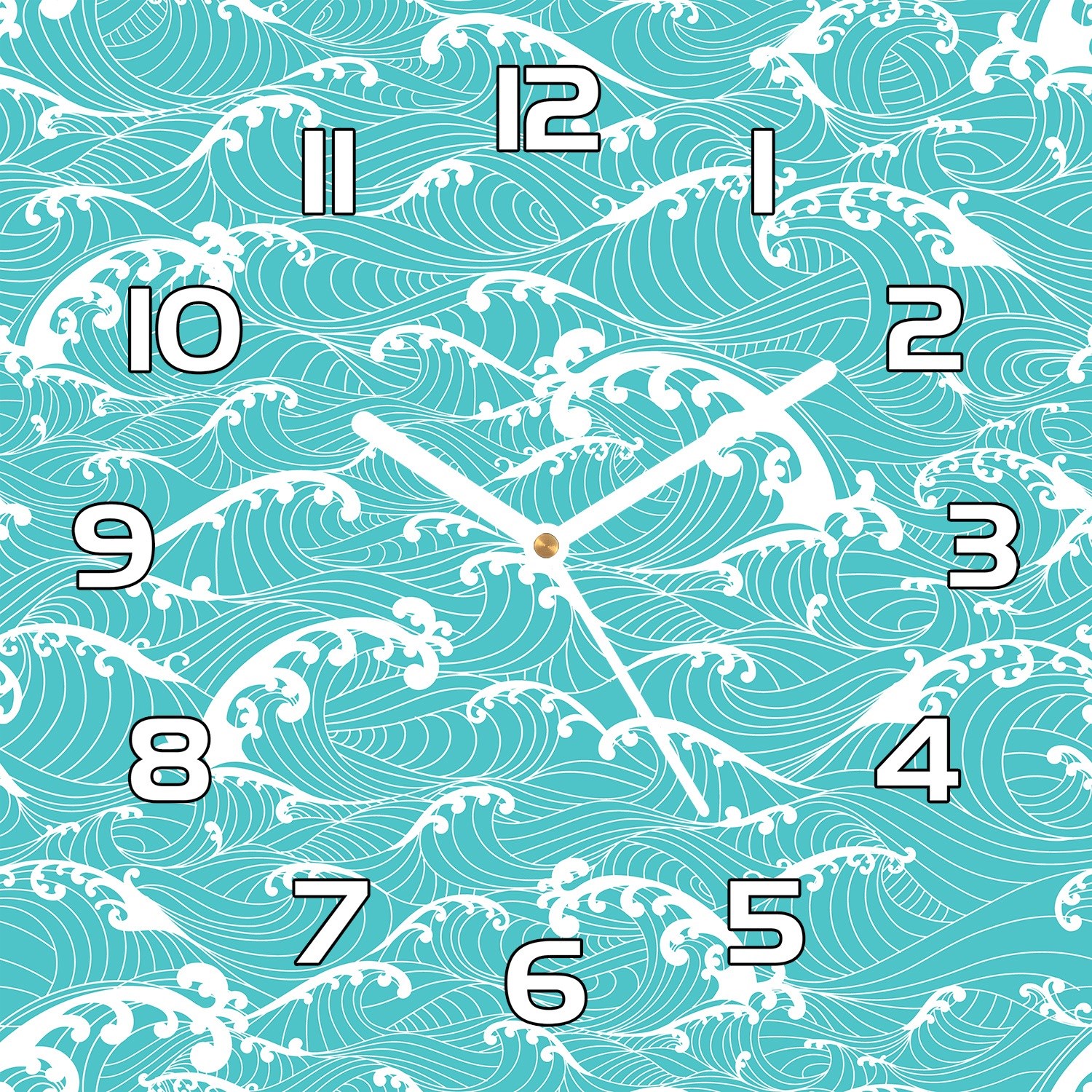 

Zegar na szkle Fale oceanu azjatycki obrazek 30x30