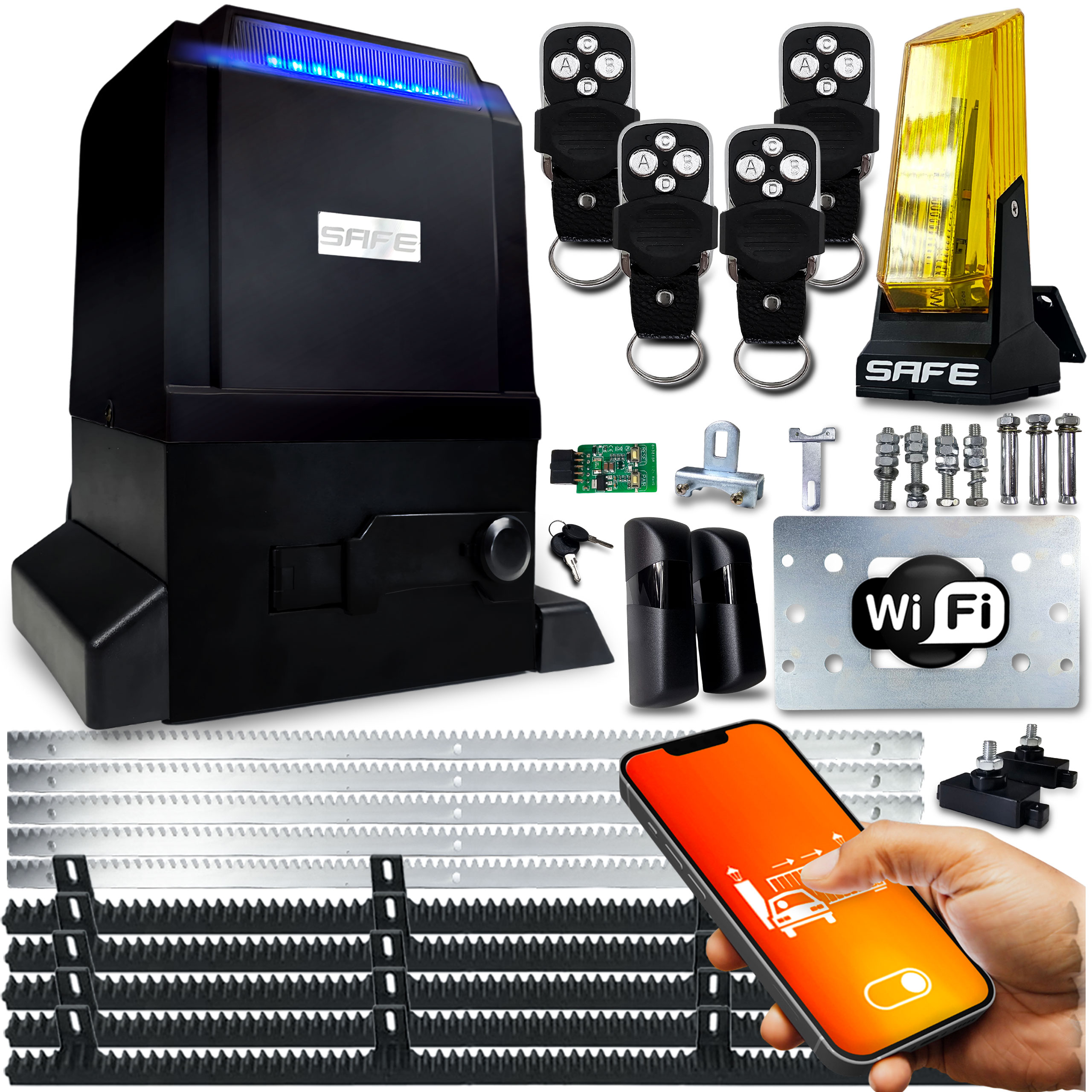 Sada Pohon Pro Posuvnou Bránu 800 kg 4 ovladače 5 X Wifi lampa Tuya