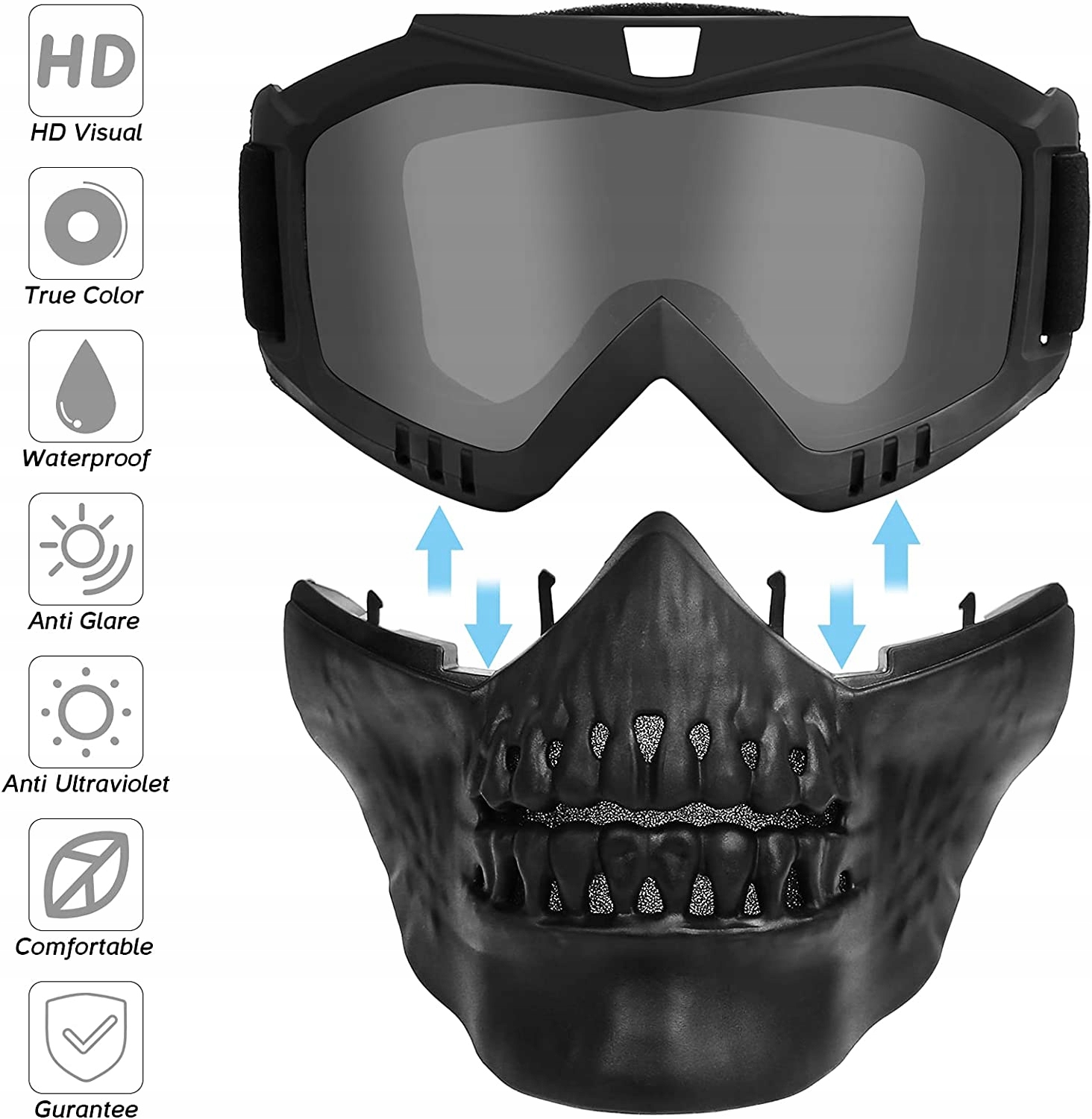GOGLE MOTOCYKLOWE CZASZKA MASKA POZA DROGĄ OKULARY Producent inny