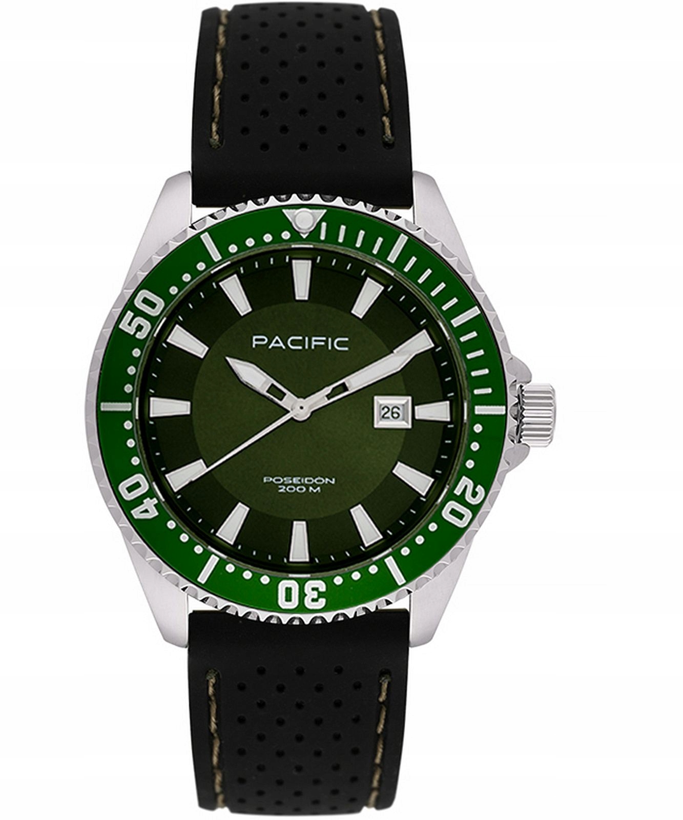 Pacific Poseidon SMPA-2001-07 zelené vodotěsné hodinky 200M