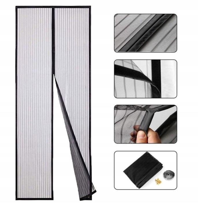 MOSKITIERA NA DRZWI BALKONOWE MAGNETYCZNA Z MAGNESEM 80x210 210x100cm Marka bez marki
